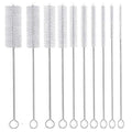 Long Straw Brush, Nylon Pipe Tube Cleaner 8-ihch 10 Different Diameters Set of 10