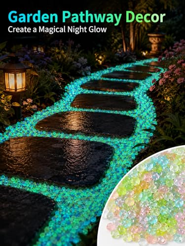4000pcs Glow-in-the-Dark Fish Stones for Outdoor Garden & Aquarium Decor for Pathways, Weddings, Christmas, and Nighttime Landscaping, Garden Pathway Decor