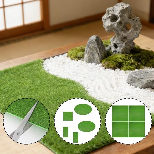 2PCS Fake Grass, Pet Turf Artificial Grass, Miniature Plants for Dollhouse, for DIY Mini Garden Decor, 11.8 * 11.8 Inches - size: 11.8*11.8 Inches