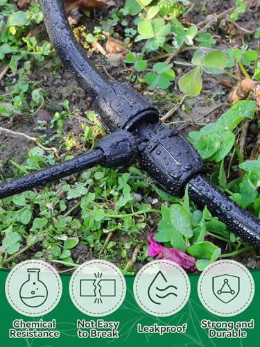 Kalolary 20PCS Locked Barbed Tee Connectors, 5/16" to 1/4" Drip Irrigation Fittings Kit 8/12mm to 4/7mm Tube Lock Female Connector 3-Way Barbed Lock Irrigation Parts for Watering System (Black) - color: Black 5/16" to 1/4" 3-Way
