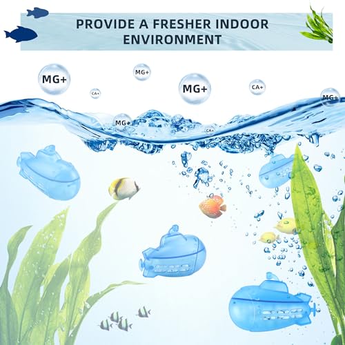 AMI PARTS Humidifier Tank Cleaner for Warm&Cool Most Humidifiers and Fish Tank Humidifier Demineralization Purifie Water Soften Hard Water 18-Pack (Blue, Adorable, Submarine Shape) - color: Blue