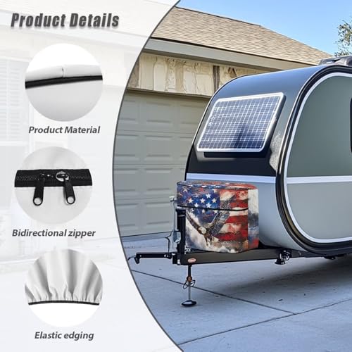 4th of July Stars and Stripes Eagle Travel Trailer Propane Tank Cover 20 Pound Double for RV/Trailer/Camper Travel Trailer Polyester Waterproof Cover - color: 4th of July Stars and Stripes Eagle, size: S(20LB)