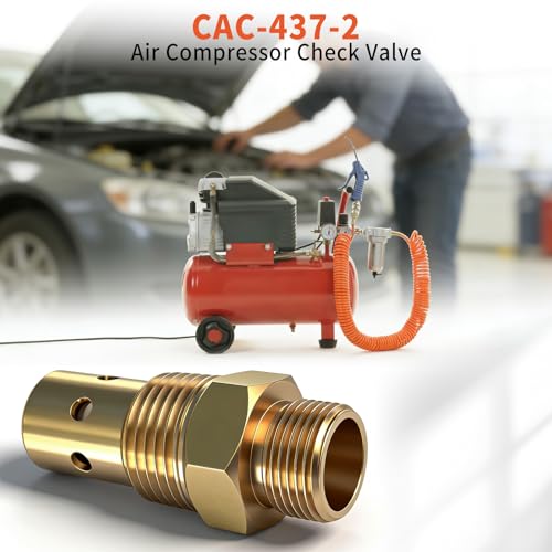 CAC-437-2 Air Compressor Check Valve 1/2 NPT 1/2 CFPC Brass Fittings for DeVilbiss Craftsman 5HP IRL6560V IRL5G20 5E60VAD
