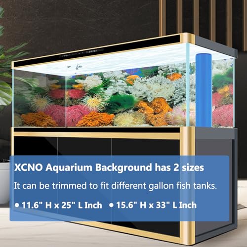 XCNO Aquatic Plant Aquarium Background Sticker Coral HD Fish Backgrounds for Aquariums Gravel Stone Fish Tank Wallpaper Decorations 2 Sided 16"x 33" - color: Coral, size: 15.6" x 33" In