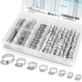TICONN 100PCS Hose Clamp Set - 1/4''–1-23/32'' 304 Stainless Steel Worm Gear Hose Clamps for Pipe, Intercooler, Plumbing, Tube and Fuel Line - size: 100 Pcs Kit, Combo
