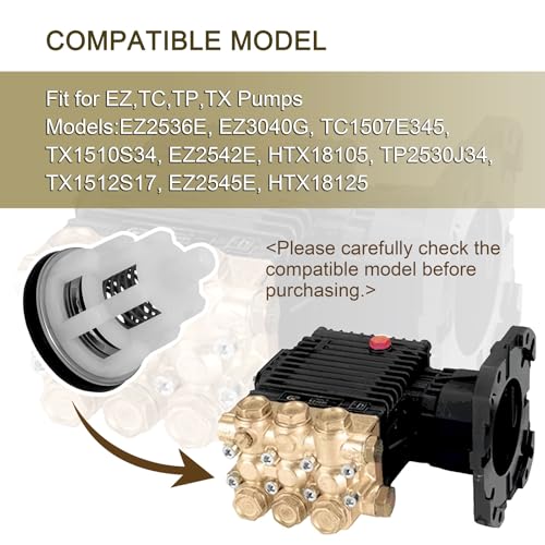 6 Pack Pressure Washer Pumps Check Valves Compatible With EZ,TC,TP,TX Washer Pumps,Fit For EZ2536E EZ3040G TC1507E345 TX1510S34 EZ2542E HTX18105 TP2530J34 TX1512S17 EZ2545E HTX18125,Replace Kit K123
