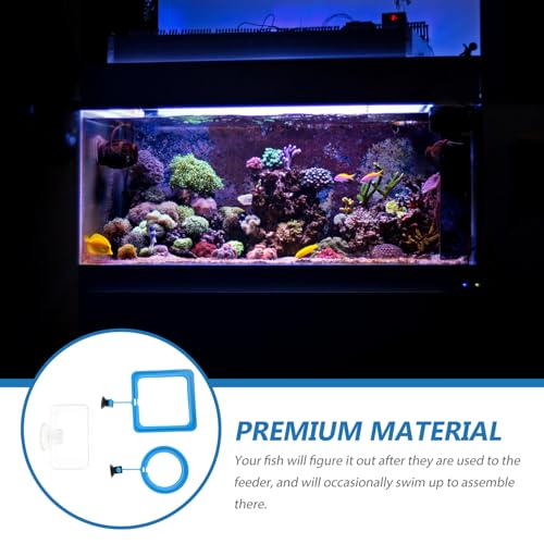 KESYOO 3pcs Fish Feeding Rings with Suction Cup Fish Tank Feeding Tool for Aquarium with Blue Round Blue Square and Frame Shapes for Home Aquarium Use