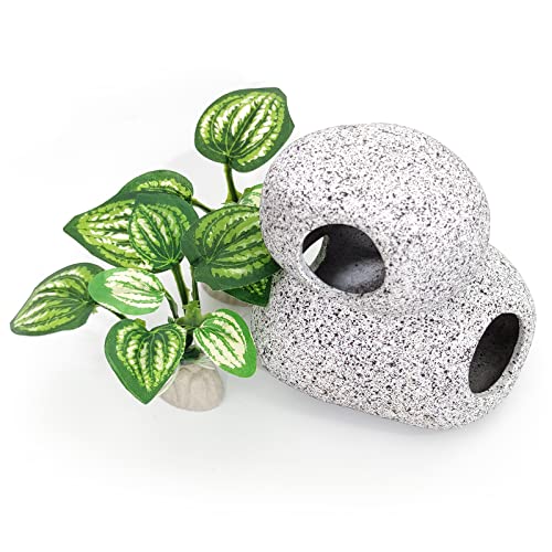 Fish Aquarium Decorations Cave Hide with Viewing Window for Betta Fish Tank Accessories - color: Green 1