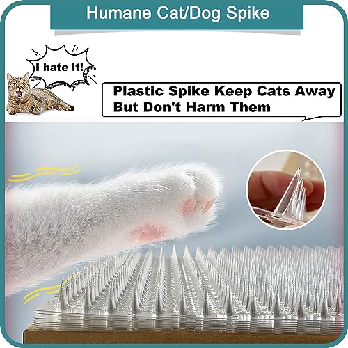 8 Pack Cat Deterrent Outdoor/Indoor Scat Mat, Pet Deterrent Training Mats, Keep Cats/Dogs Away Plastic Mats with Spikes, 12 Sq.ft, 16 x 13 Inches - size: 8 Mats