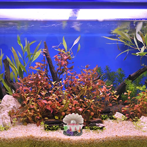 POPETPOP Aquarium Decoration Bubble Pearl Shell Fish Tank Ornament with Air Stone Compatible for Oxygen Pump 2.76X2.17X2.17 Inch Aquarium Landscape
