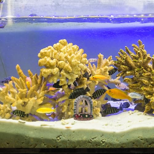 Fish Tank Succulent Flower Pot 4-Pack Miniature Garden Ornaments Aquarium DIY Landscaping Accessories 2.36X1.96X0.78 Inch for Home Office Decoration