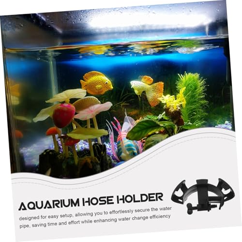 BESTonZON 2pcs Fish Tank Hose Tube Clip Mounting Clamp for Water Pipe Secure Aquarium Hose Holder Easy Installation Plastic Design