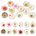 Transparent Flower Resin Charms Round Gold Edge Dried Floral Pendants Flat Round Clear Gold Foil Floral Charms for Necklace Bookmark Keychain Jewelry Making - color: Flower-2