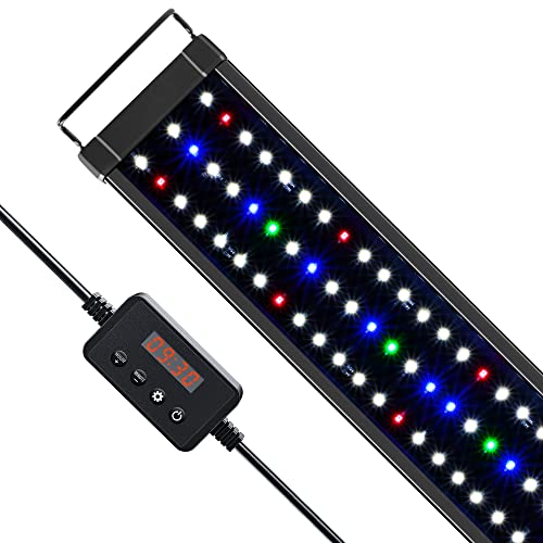 NICREW ClassicLED Plus LED Aquarium Light with Timer, Planted Fish Tank Light 18 Watts for 24-30 Inch, Daylight and Moonlight Cycle - size: 24 - 30 in