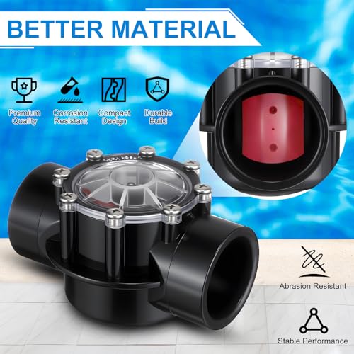 Dreyoo 2 PACK Pool Check Valve Compatible with Jandy/Pentair 2-Inch to 2-1/2-Inch Check Valve,180-degree Regulator Positive Seal & Non Lube Pump Flow Regulator for Swimming Pools and Spas - size: 2-Inch to 2-1/2-Inch
