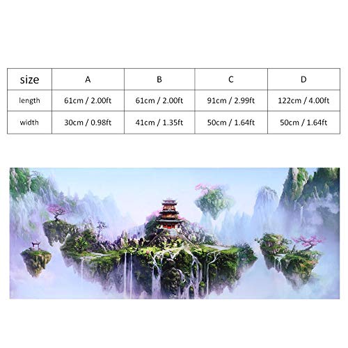 Zerodis Aquarium Background Poster, 3D PVC Adhesive Wallpaper Sticker Sky Castle Background Decoration for Fish (122 * 50cm) - size: 122*50cm