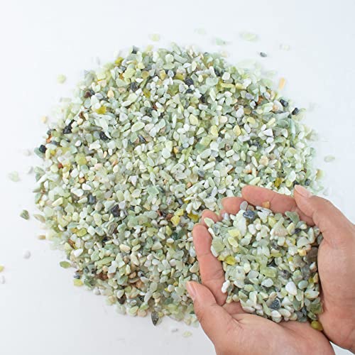 3lb Jade Bean Pebbles,1/4 Inch Cactus Bonsai DIY Rocks, Natural Succulent Rock and River Rocks Decorative for Aquariums, Vases, Terrarium, Outdoor Gardening, Top Dressing for Potted Plants