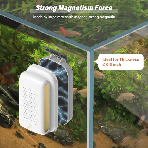 fishkeeper Magnetic Aquarium Fish Tank Glass Cleaner - Exquisite & Super Strong Magnetism, Double Side Floating Algae Scraper Cleaning Tools for 0.1 to 0.7 Inch Glass Tanks (Mini/M/L/XL) - color: White, size: M (for 0.25" - 0.5" glass)