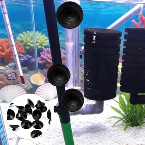 40PCS Fish Tank Suction Cups,Rubber Suction Cups for Aquarium,28mm Aquarium Suctions Cup, for Pump, Airline Tubing, Aeration Setup, Secure Attachment for Aquariums Accessories, Black