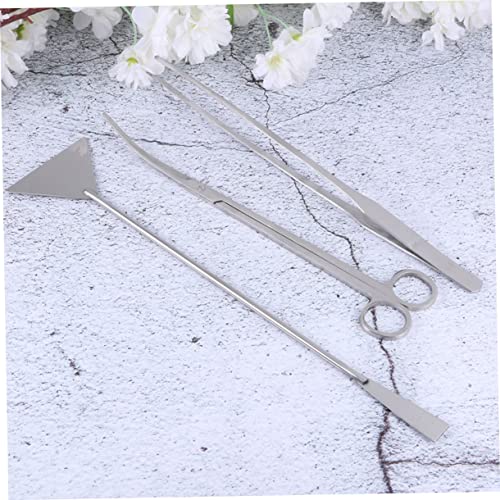 HANABASS 1set Aquarium Cleaning Tool Kit Stainless Steel Aquascaping Tools for Fish Tank Maintenance Set Storage Bag for Aquatic Plants and Gravel Care