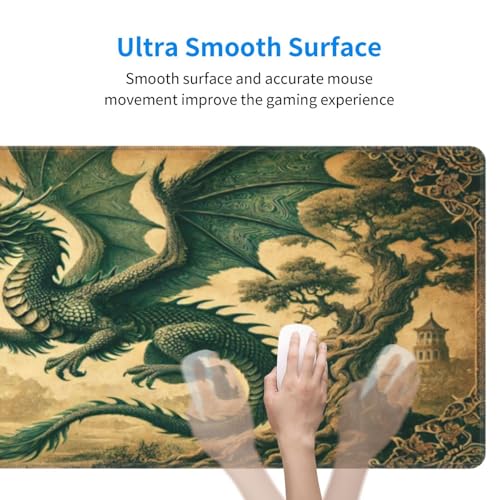 Dragon Mouse Pad XL Large Mousepad Non Slip Rubber Base Desk Mat for Laptop Computer Gaming 31.5" X 12" - color: Dragon