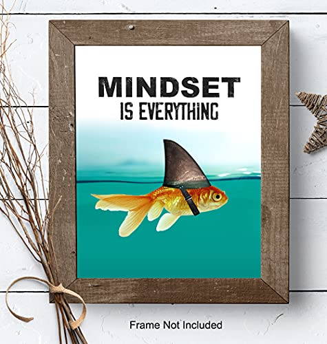 Motivational Wall Art Posters for Home, Office - Mindset is Everything - LARGE 11X14 - Inspirational Gifts for Men, Students - Entrepreneur Wall Art Decor - Uplifting Self-Improvement Positive Quotes - size: 11"L x 14"W, style: Unframed