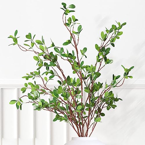 Melorca&Guilla Artificial Plants,3PCS 43.3" Green Faux Branches for Vase,Artificial Plants & Flowers Faux Greenery Stems Fake Plants for Shop Garden Office Home Décor - color: Green Milan