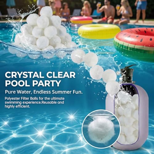 MAQIHAN 50PCS Pool Filter Balls for Sand-Filter - Dry Filter Sand Balls,Reusable Swimming Pool Filter Media,Soft Filtration Balls,Sand Filter Ball Suitable for Aquarium Tank,Pools Sand Filter Systems