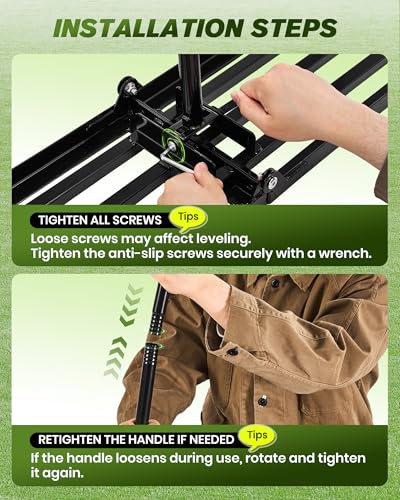 Sakerplus Lawn Leveling Rake 30 Inch, Landscaping Lawn Leveler, Heavy-Duty Yard Leveling Rake for Soil, Sand, Compost & Fertilizer, Fixed Handle Ground Leveler for Yard