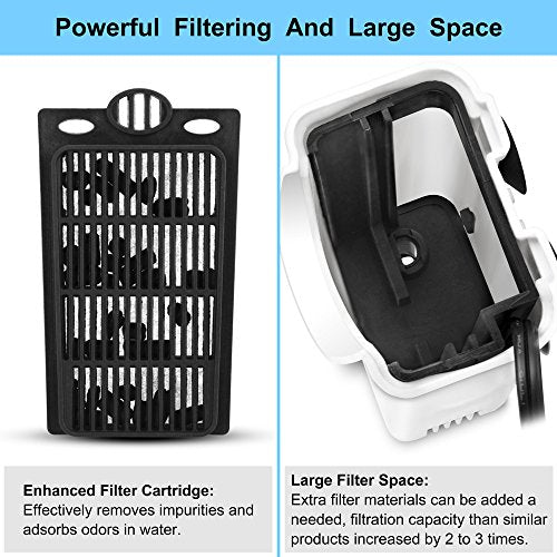 DaToo Aquarium Power Filter In-Tank Ultra Silent Small Fish Tank Filter 3W For Aquarium 1 to 10 Gallon Tank, 1 Yr Warranty - size: DTF-01 (1 to 10 Gallon)