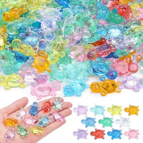 200PCS Mini Resin Turtles Animals Little Figures Bulk to Hide Tiny Plastic Miniature Turtles for Easter Egg Fairy Garden Micro Landscape Aquarium DIY Craft Decor Vase Filler Gifts Party Favors - size: Turtle (200PCS)