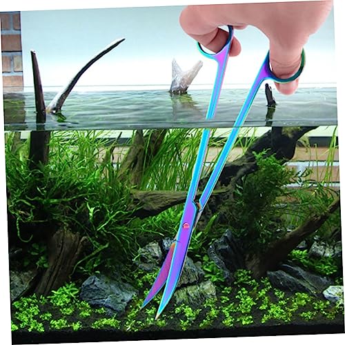 CALLARON Stainless Steel Aquatic Plant Scissors 8-Inch Aquarium Trimming Tool for Aquascaping Fish Tank Maintenance and Aquatic Plant Care Portable and Sturdy Design