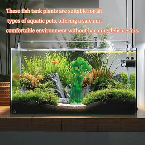 2Pcs Plastic Fish Tank Plants, Extra Large Artificial Aquarium Plants, Tall Seaweed Decorations, Realistic Aquatic Decor for Freshwater and Saltwater Aquarium(Green)