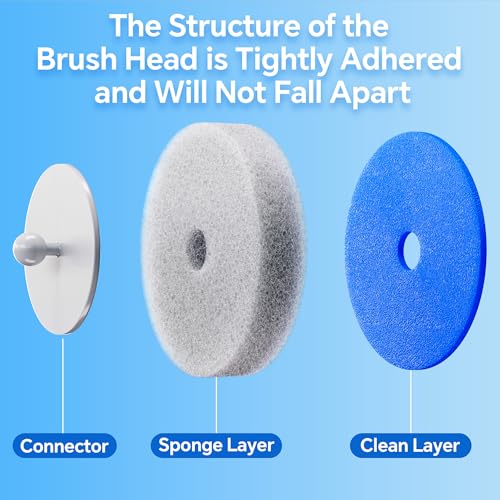 Spreezy Disposable Toilet Brush Set, Touch-Free Toilet Wand Kit with 54 Refills & Holder, Disposable Toilet Bowl Brush