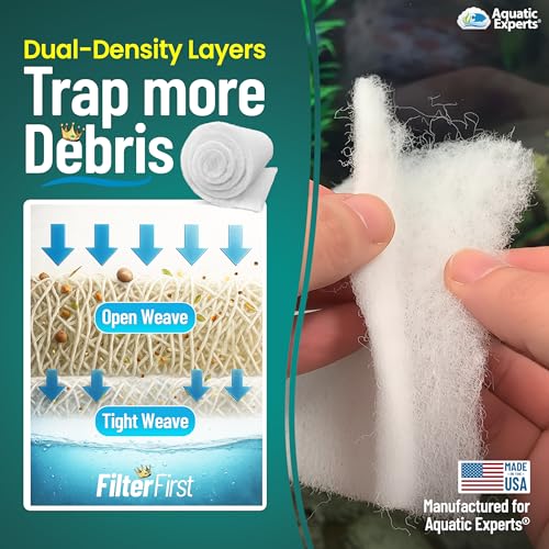 Aquatic Experts Aquarium Filter Floss for Fish Tank Filters - FilterFirst Aquarium Filter Pad - Media Roll for Crystal Clear Water, 3/4" - 1" Thick (12 Inch Wide, 72 Inch Long) - size: 72 Inch Long