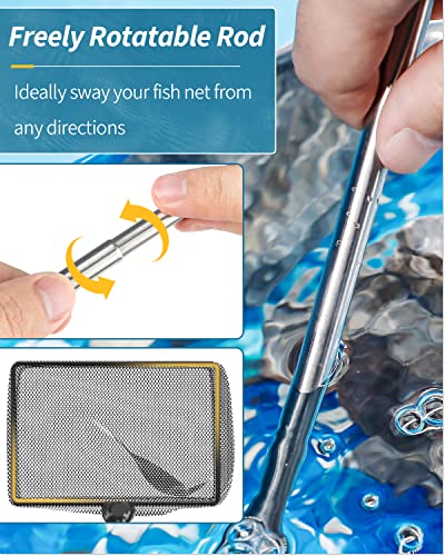 Pawfly Aquarium Fish Net with Extendable 9-24 Inch Long Handle for Betta Fish Tank Small Koi Pond and Pool