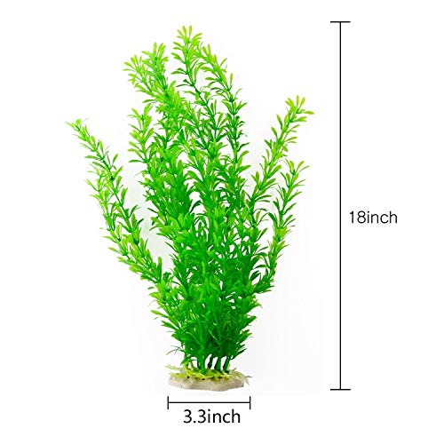 Saim Aquarium Artificial Plastic Plants Emulational Decorative Plant Decor Underwater Plant Fish Tank Ornament 18" Height