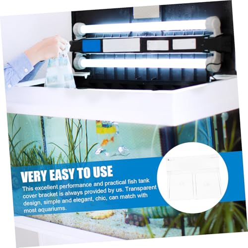 Happyyami 4pcs Sturdy Acrylic Aquarium Cover Holders Fish Tank Lid Support Bracket for Heat Preservation Aquatic Environments