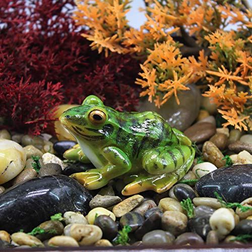 2pcs Miniature Frog Figurine, Fish Tank Decoration Fairy Garden Turtle Statue Landscape Indoor Outdoor Decor Ornament