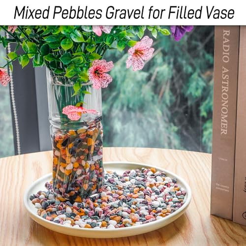 CJGQ 18lb Aquarium Gravel for Plants, 1/4Inch Fish Tank Gravel for Succulent Cactus and Bonsai, Decorative River Rocks Pebbles for Gardening, Flower Pots, Landscaping,Terrarium - color: Mixed Pebble, size: 18lb