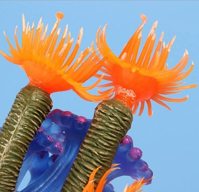 TOPINCN Artificial, Simulation Plant Luminous Silicone Sea Anemone for Fish Landscape Decoration Aquarium Ornaments(2.4 * 2.0 * 3.1inch)
