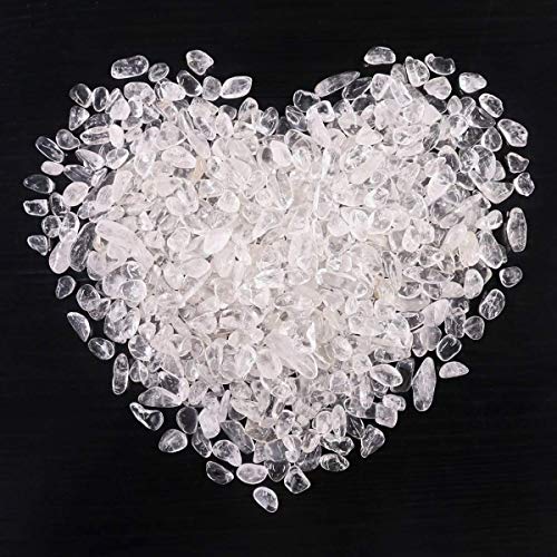 WAYBER 1 Lb/460g Natural White Clear Quartz Crystal Stones Irregular Aquarium Pebble Decorative Rocks Gravels Sands for Turtle Tank//Terrarium/Flowerpot/Vase Decoration (Fill 1 Cup) - color: Clear, size: 1 Pound