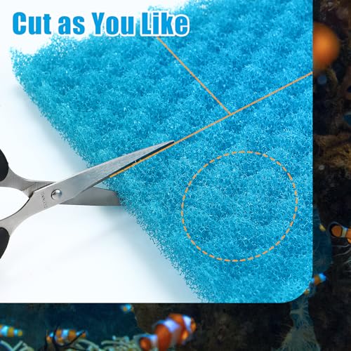 AQUANEAT Aquarium Bio Sponge Foam Filter Media Pad Cut-to-fit for Fish Tank Sump Pond 17" x 11" x 1/2" to 1"