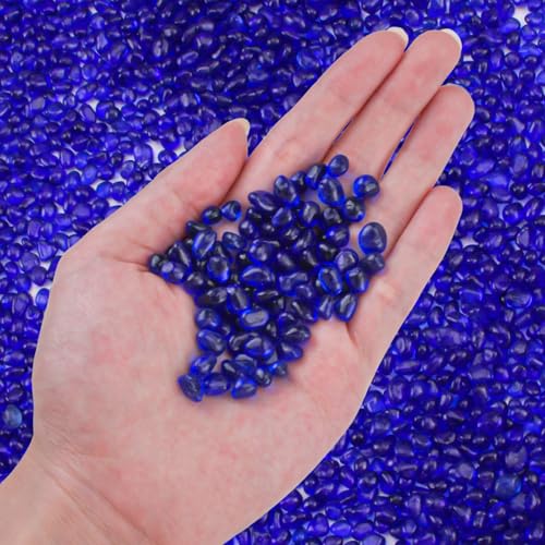 Keedolla 15 Oz Aquarium Glass Marbles Fish Tank Rocks, Decorative Glass Pebbles Gemstones for Aquarium Gravel Fish Tank Stones Vase Fillers DIY Crafts - Cobalt Blue - color: Cobalt Blue, size: 0.93 Pound