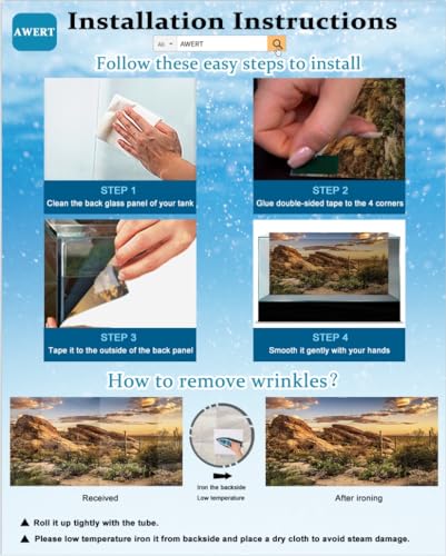 AWERT 48x24 inches Aquarium Background Branches Terrarium Background Aquatic Plant River Bed & Lake Fish Tank Background Vinyl Background
