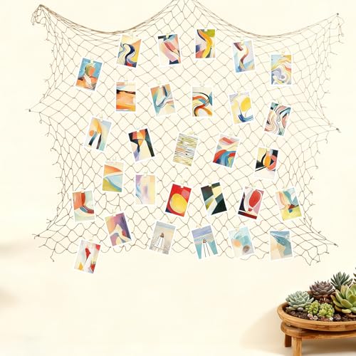 ZUEXT Caramel Decorative Fishing Net 5x10 ft, Large Picture Fish Net, Wall Photo Hanging Fishnet for Nautical Mermaid Pirate Ocean Themed Hawaii Beach Under the Sea Party Decorations - color: Caramel, size: 5 ft x 10 ft - 1 Pack