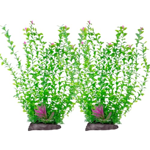 Hamiledyi Aquarium Plastic Plants Aquarium Decor Artificial Fish Tank Plants,Tall Fish Tank Decorations, Extra Large Aquarium Plant 20.4-inch Tall,2PCS - color: C*2 Pcs, size: 20.4 in