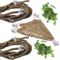 Bearded Dragon Hammock Jungle Climber Vines Flexible Reptile Leaves with Suction Cups Habitat Decor for Climbing, Chameleon, Lizards, Gecko, and Snakes（6 PCS） - size: 6 PCS