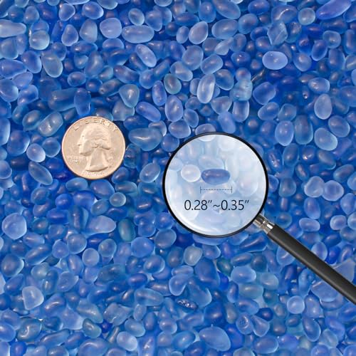 Keedolla 0.5 Lb Light Blue Aquarium Rocks Betta Fish Tank Gravel, 6-9mm Frosted Sea Glass Marbles Gemstones Vase Fillers for DIY Crafts, Aquarium, Home Decor - color: Light Blue, size: 0.5 LB