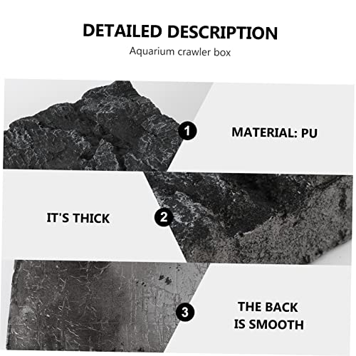 POPETPOP 3D Aquarium Rock Background Board for Fish Tank 45x28cm Waterproof and Easy to Install for Reptile Terrariums and Aquatic Environments